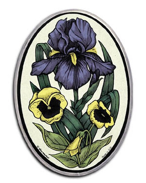 Iris And Pansies Stained Glass Artwork